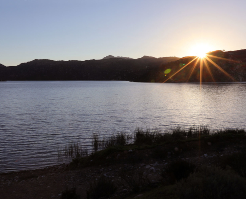 San Vicente Reservoir at sunset