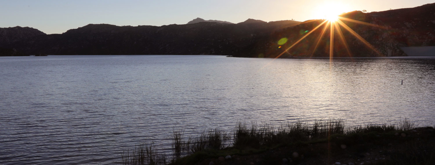 San Vicente Reservoir at sunset