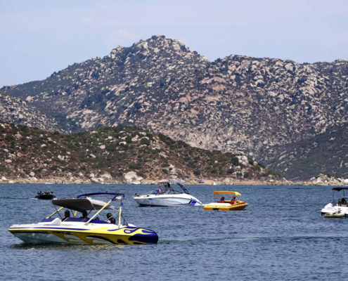 Boats on San Vicente Reservoir